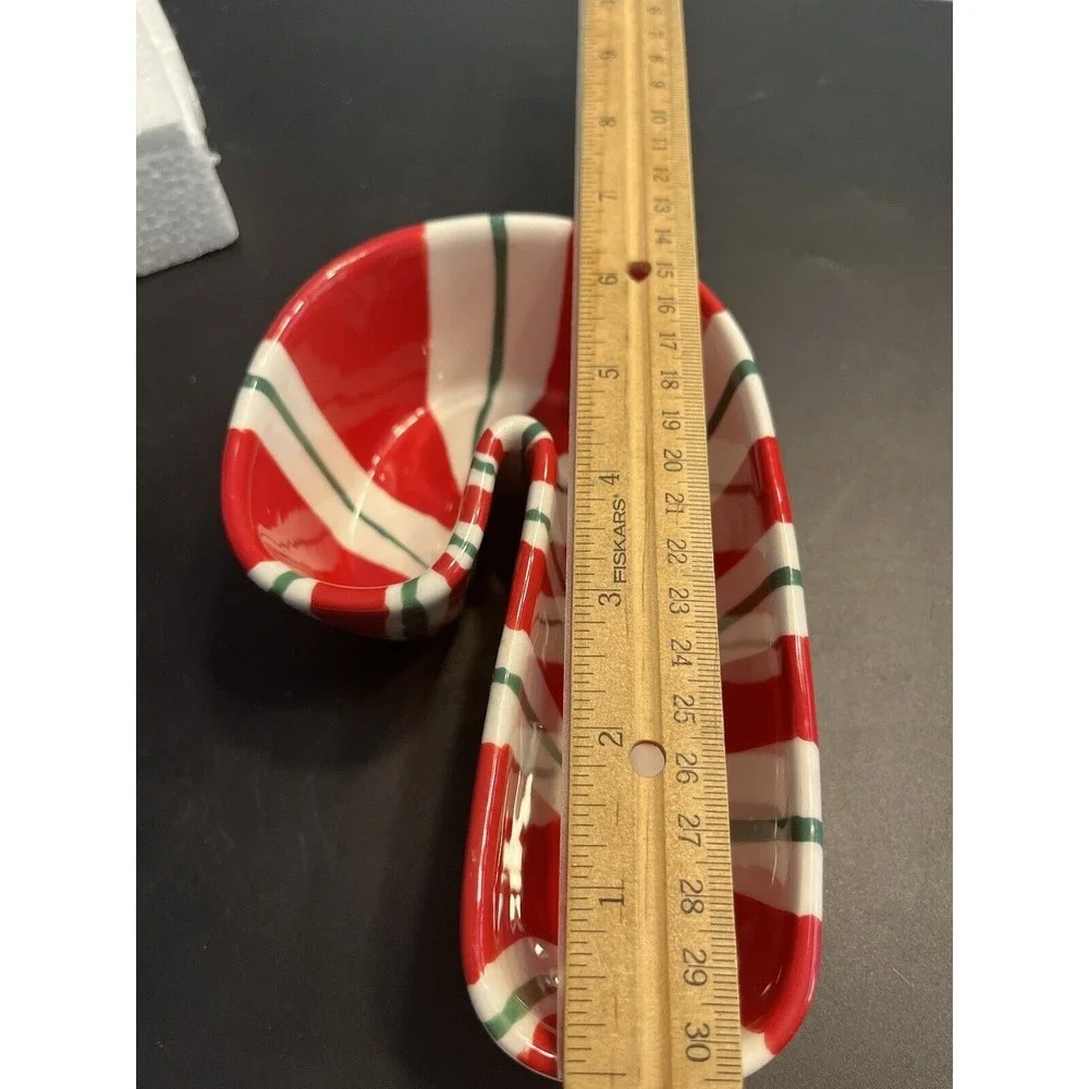 Pier One Candy Cane Dip Bowl Set w Candy Cane Spreader